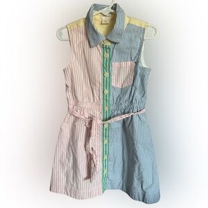 Crewcuts Striped Pink, Green, and Blue Kids Dress